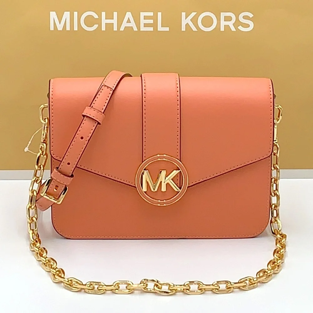 MICHAEL KORS CARMEN MEDIUM CONVERTIBLE SHOULDER BAG SHERBERT COLOR